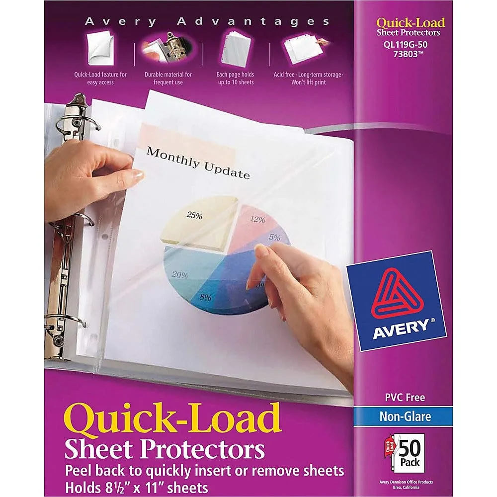 Avery Quick Top & Side Loading Sheet Protectors 73803