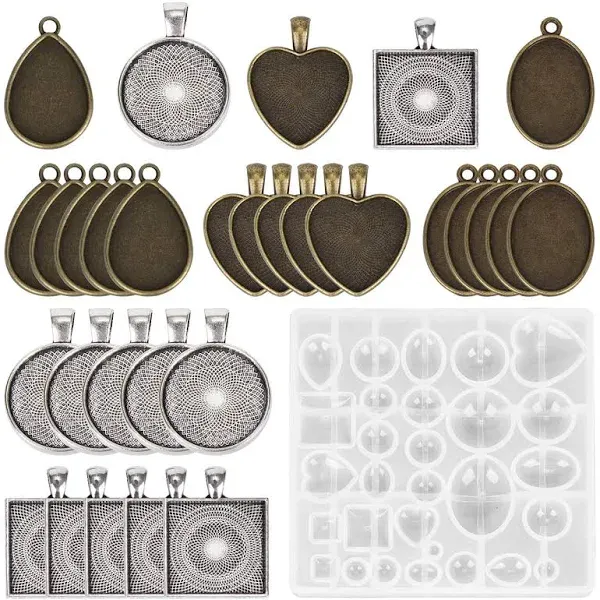 HOMEIDOL 30 Pieces 5 Styles Pendant Trays