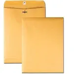 Universal Kraft Clasp Envelope, Center Seam, 28lb, 9 x 12, Brown Kraft, 100/Box