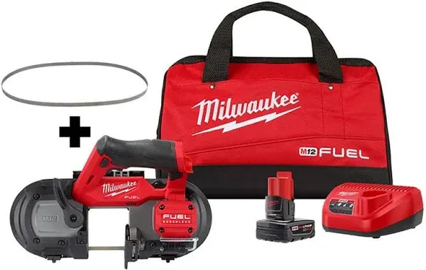 Milwaukee 2529-21XC M12 FUEL 4.0AH Compact Band Saw Kit, 2-1/2&#034; Cut Capacity