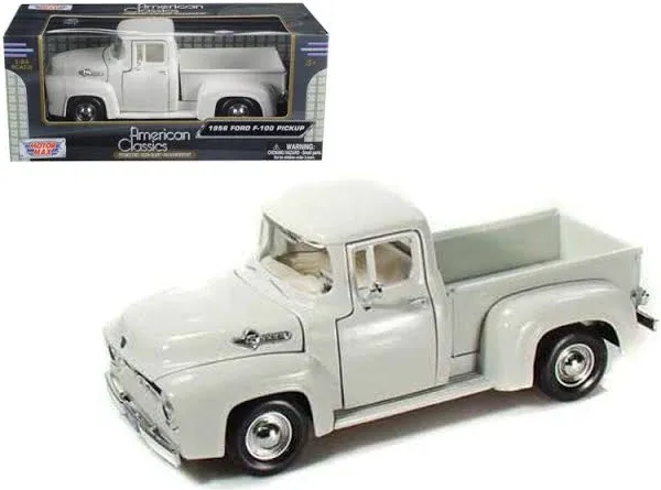 1956 Ford F-100 Pickup Truck White 1/24 Diecast Model Car by Motormax