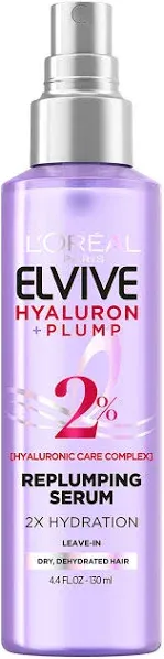 Loreal Elvive Hyaluron+Plump Replumping Moisture Hair Serum 4.4oz 2% Hyaluronic