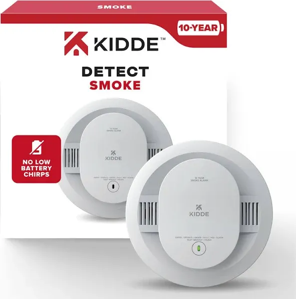 Kidde Hardwired Smoke Detector, 10-Year Battery Backup, Interconnectable, LED Warning Light Indicators