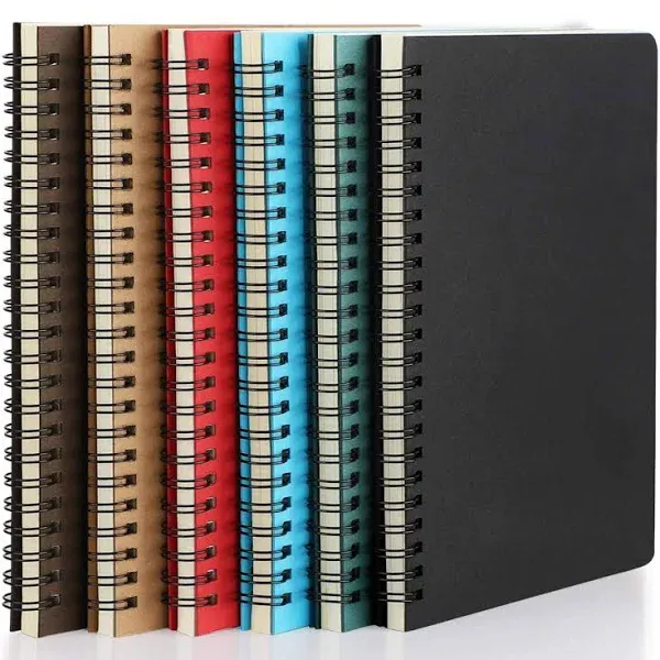 EUSOAR A5 Spiral Notebook 6 Pack