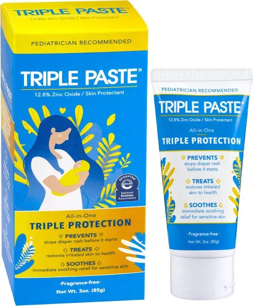 Triple Paste Diaper Rash Ointment, Medicated, Zinc Oxide - 8 oz