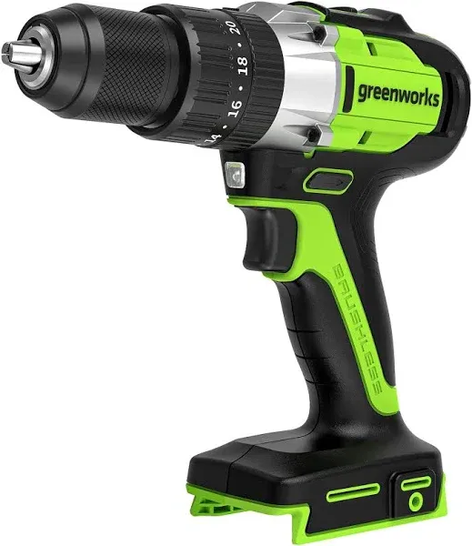 Greenworks 24V Brushless 1/2" Hammer Drill (530 in-lbs.) 2.0Ah Battery and Charger Included, DDG402