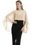 Hotshawl Capelets for Women Chiffon Cape Shawls and Wraps for Evening Dress Wedding Capes Cover Up