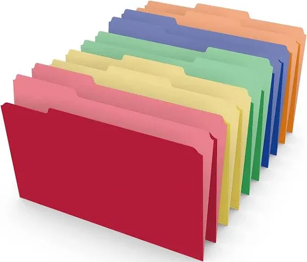 Staples Heavyweight Colored 3 Tab Legal File Folders