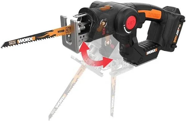 Worx POWER SHARE 20V AXIS 2 in 1 Reciprocating Saw  Jigsaw Kit