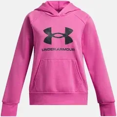 Girls' Under Armour Rival Fleece Big Logo Print Fill Hoodie