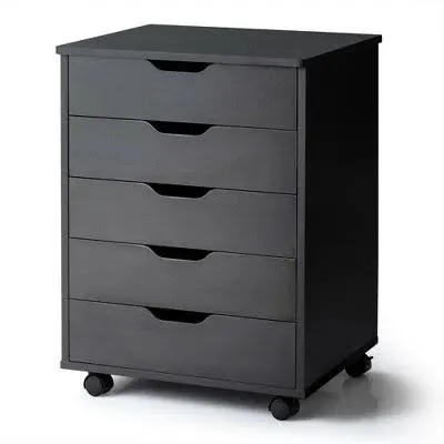 Costway Drawer Chest Storage Dresser Floor Cabinet Organizer with Wheels