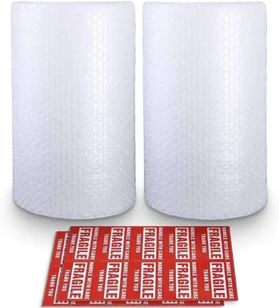 2 Pack Bubble Cushioning Wrap Roll