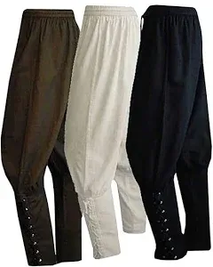 Men's Ankle Banded Pants Medieval Viking Navigator Pirate Costume Trousers Renaissance Gothic Pants