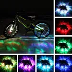 Rechargeable Bike Wheel Hub Lights Waterproof LED Cycling Spoke Lights 7 Colo...