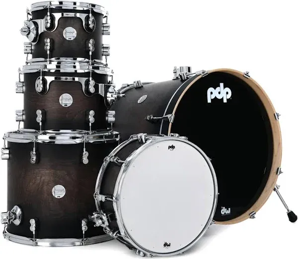 PDP Concept Maple 22'' 7pc Shell Pack, Silver to Black Sparkle at Gear4music