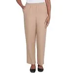 Alfred Dunner Tan Grandma Coastal Straight Leg Pants