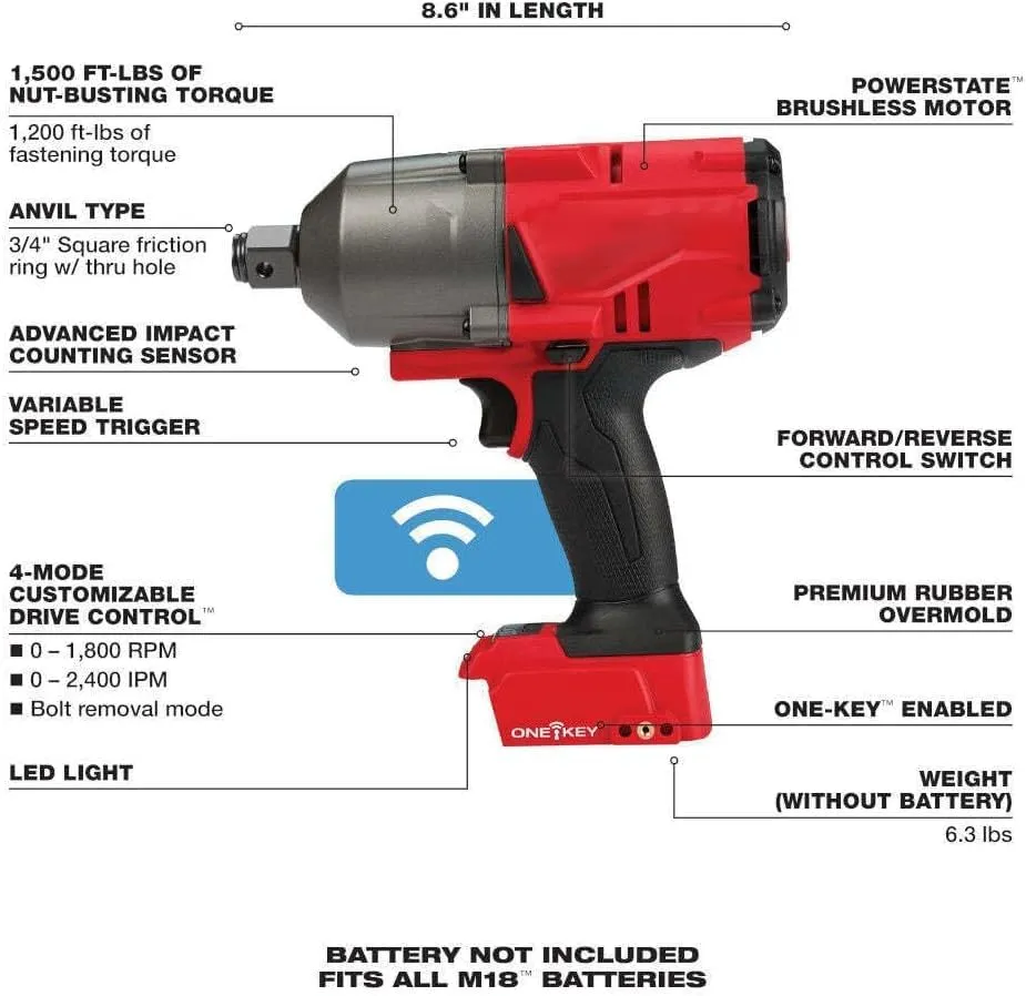 Milwaukee 2864-20 Milwaukee Tool M18 FUEL 3/4&#034; High Torque Impact Wrench w/ ONE-