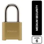 Master Lock Padlock 875DLH Brass Set Your Own Combination 2" Long Shackle