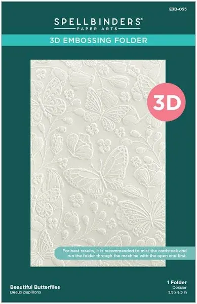 Spellbinders 3D Embossing Folder From The Stylish Ovals - Beautiful Butterflies E3