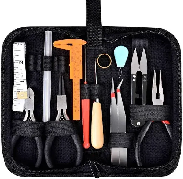 19 Pieces Jewelry Making Tools Kit with Zipper Storage Case for Jewelry Crafting and Jewelry Repair