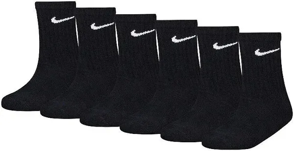 Nike 6-Pack Everyday Cushioned Crew Training Socks White Black Dri-Fit S M L XL