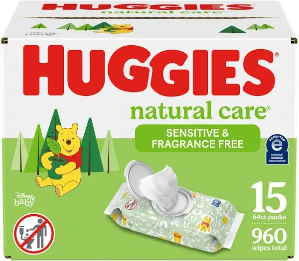 Huggies Natural Care Sensitive Baby Wipes Unscented - 12 Count