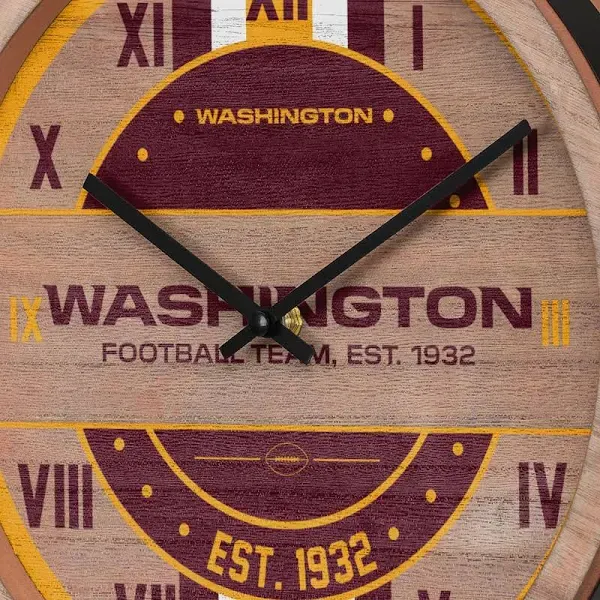 FOCO unisex adult NFL Wooden Barrel Wall Clock, Team Color, 9-207 US Packaging may vary