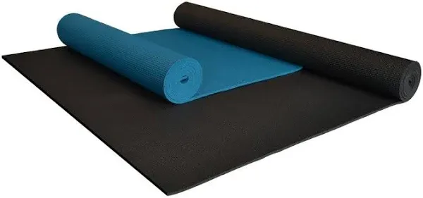 YogaAccessories Extra Wide and Extra Long 1/4'' Deluxe Yoga Mat Black