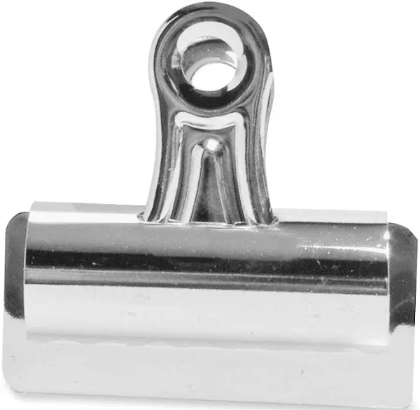 Bulldog Clips, Steel, 1" Capacity, 3"w, Nickel-Plated, 12 Per Box - EPI2004LMR