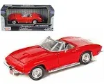 1967 CHEVROLET CORVETTE CONVERTIBLE RED 1/24 DIECAST MODEL CAR BY MOTORMAX 73224