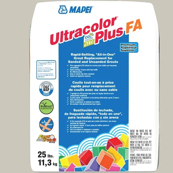 MAPEI 25LB ULTRACOLOR Plus FA - All in ONE Grout (Silver (25LB Bag))