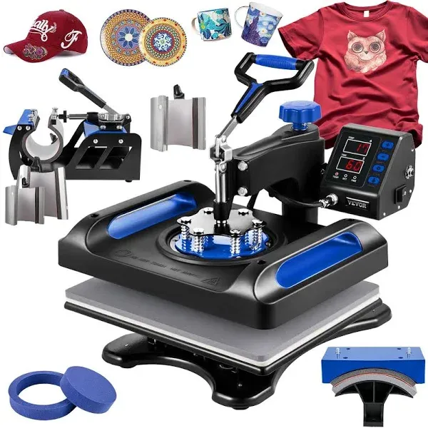 Vevor Heat Press 8-in-1 Sublimation Machine 12" x 15" With 360 Swing A