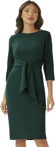 Adrianna Papell Women's Tie Waist Crepe Sheath Dress