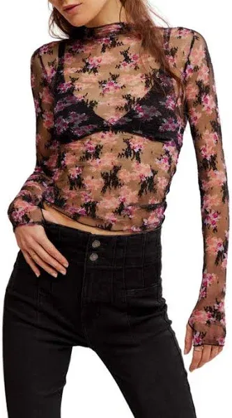 Free People Lux Printed Lady Layering Top