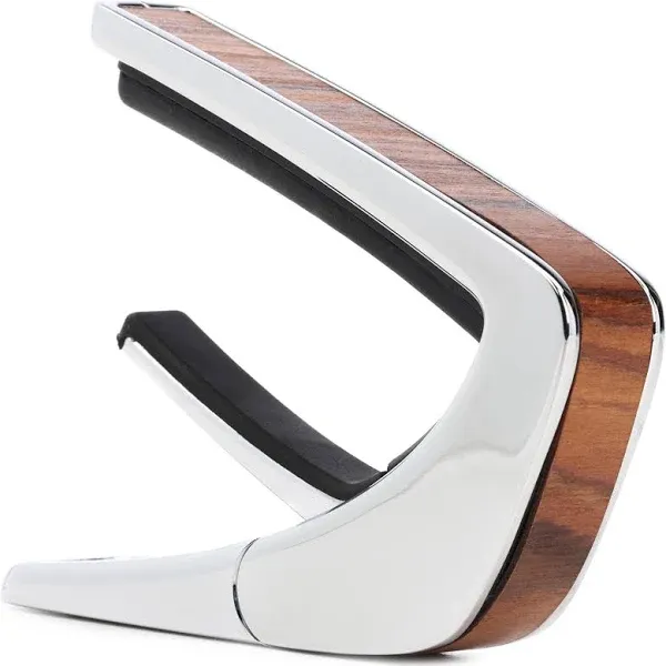 Thalia Exotic Series Guitar Capo, Chrome w/ Santos Rosewood Inlay, CC-200-SR