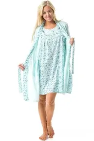 Casual Nights Women's Sleepwear 2 Piece Nightgown and Robe Set