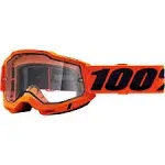 100% Accuri 2 Mens Neon Orange Clear Lens One Size Motocross Gear Goggles