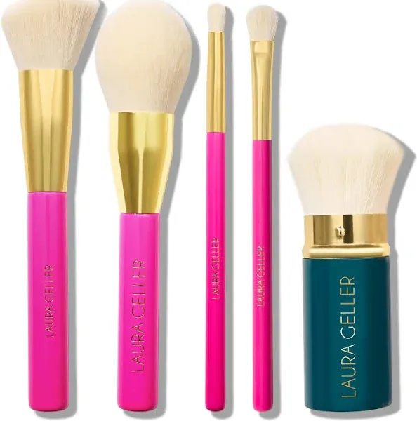 LAURA GELLER 5PC Full Face Professional Vegan Makeup Brush Gift Set | Apply F...