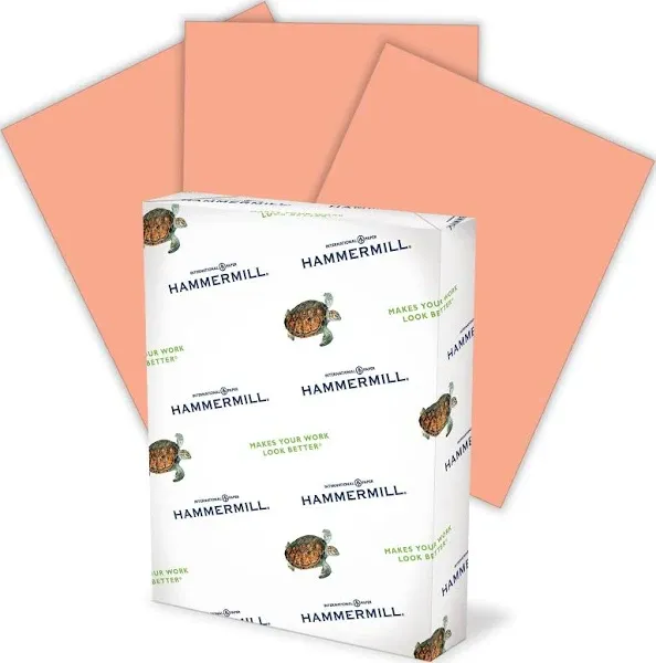 Hammermill Colors Print Paper, 20lb, 8.5 x 11, Salmon, 500/Ream