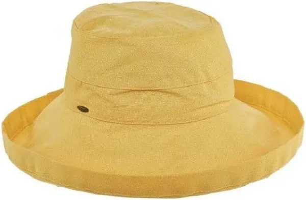 Scala Big Brim Cotton Sun Hat (Aqua) Caps