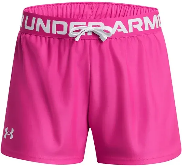 Under Armour Girls Play Up Shorts Size XL Pink Heatgear Loose Waist Running