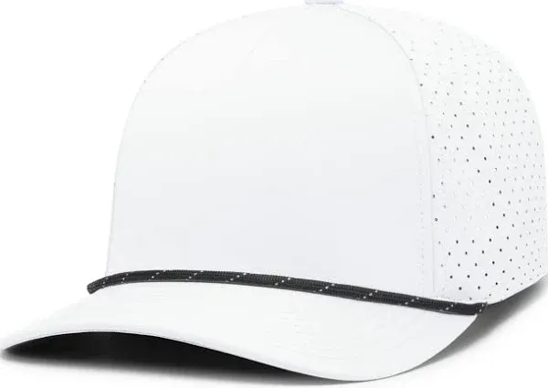 Pacific Headwear P424 Weekender Perforated Snapback Cap - White/ Blck/ Wht - Os