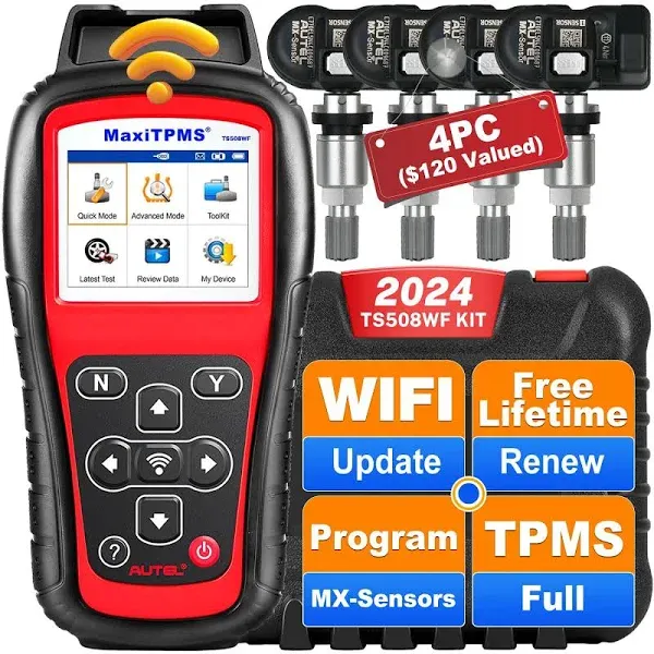 Autel MaxiTPMS TS508WF TPMS Programming Tool, 2024 Newest WiFi Ver. of TS508 TS501 TS408 TS601, Tire Pressure Monitor, Program MX-Sensors 315/433MHz