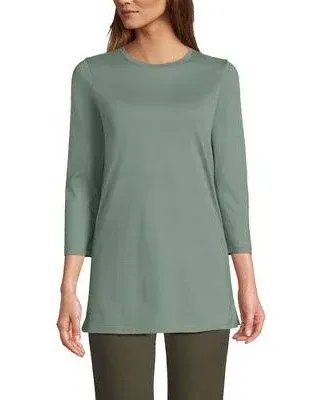 Lands' End Women's Petite 3/4 Sleeve Cotton Supima Tunic