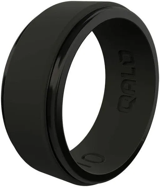 Qalo Men's Polished Step Edge Silicone Ring