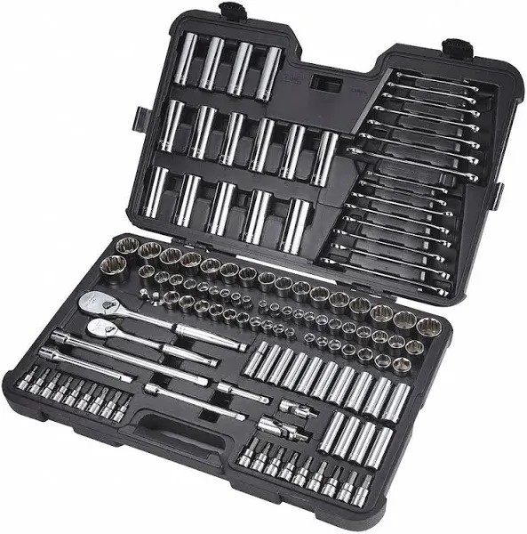 WESTWARD 53PN74 SOCKET &amp; WRENCH SET 127 Pieces w/case 1/2” &amp;3/8” Metric/standar<wbr/>d