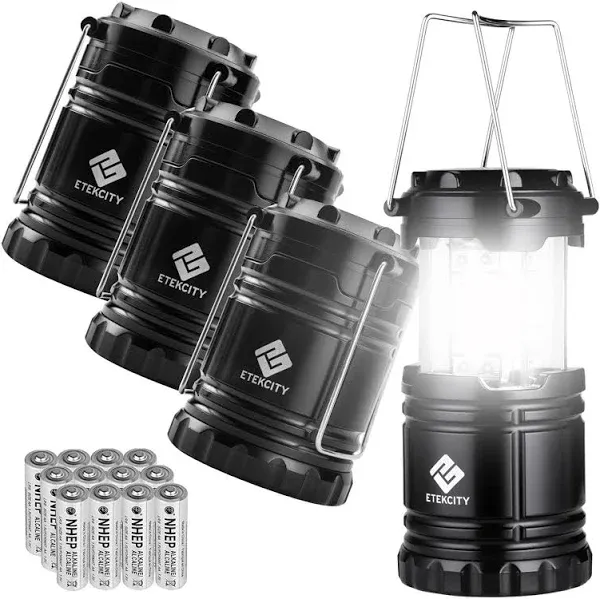 Etekcity Lantern Camping Essentials , Led Flashlight for Power Outages, Battery Operated Lights for Emergency Supplies, Survival Kit and Gear