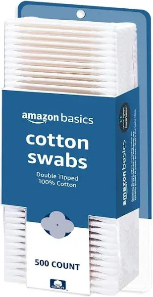 100% Natural Cotton Swabs, 500 Count – Double-Tipped &amp; Gentle for Sensitive Skin