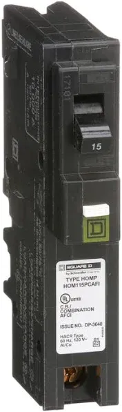 Square D HOM115PCAFIC Homeline Single Pole CAFCI Circuit Breaker