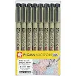 Sakura Pigma Micron 005 8 Color Set Water Based Pigment